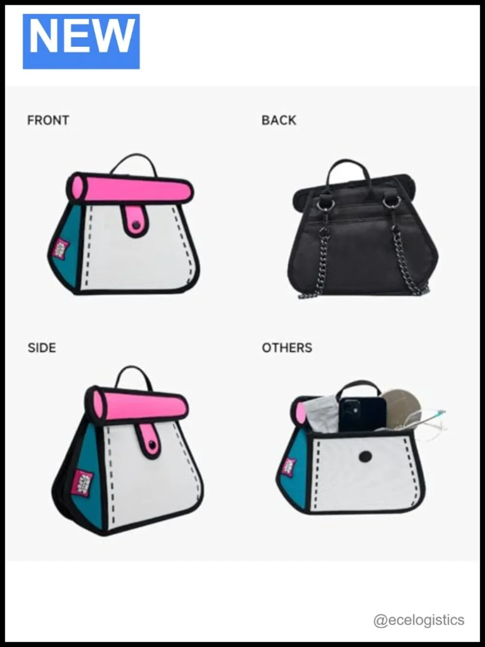 2D Cartoon Cake Crossbody Bag - Pop Art Shoulder Bag for Women